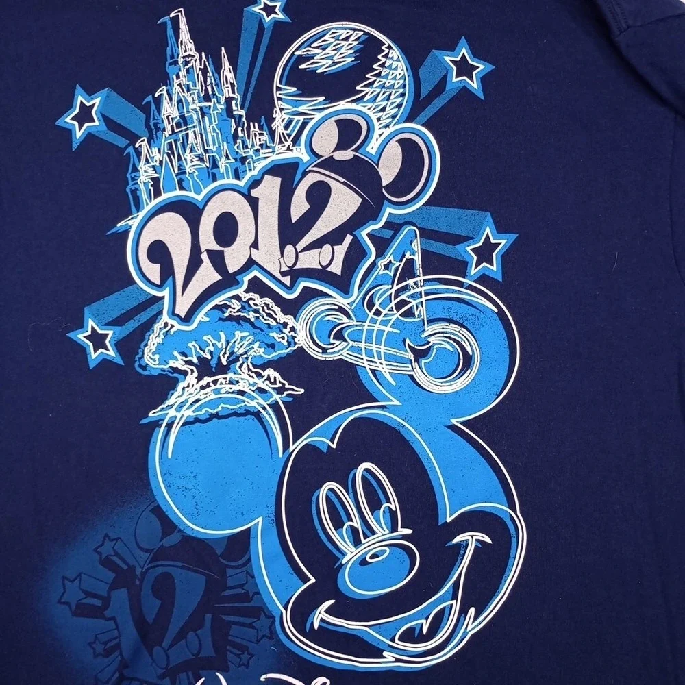 Walt Disney World‎ 2012 T-Shirt Mickey Mouse Resort Parks Navy Blue XL